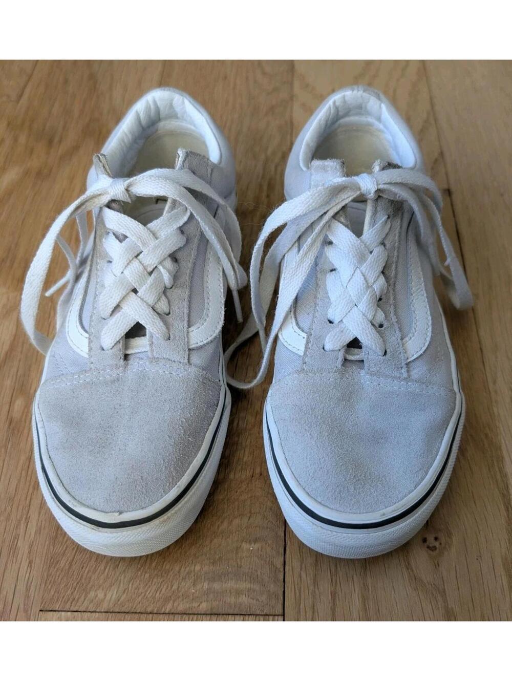 Vans Boys Sz 3.5/Girls 5 Off The Wall Gray Kids Canvas Suede Sneakers 508731